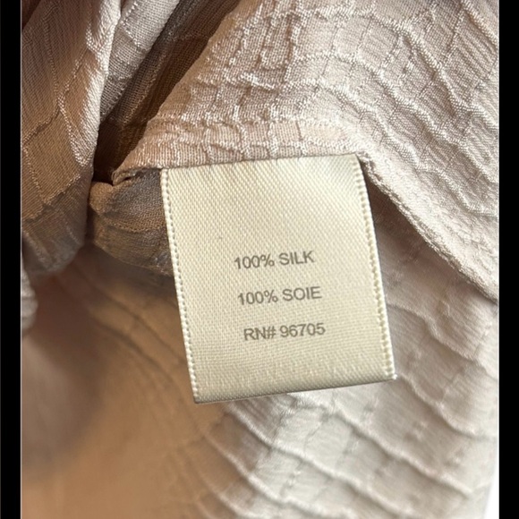 Rebecca Taylor 100% Silk Rose Gold Textured Snake Print Bohemian Blouse Size 10 - Picture 5 of 5